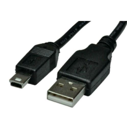 USB-A / Mini USB Kabel Lang 100cm 1,00meter Zwart of Grijs, Telecommunicatie, Mobiele telefoons | Toebehoren en Onderdelen, Gebruikt