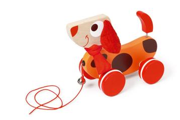 Houten trekfiguur hond Oscar Scratch beschikbaar voor biedingen