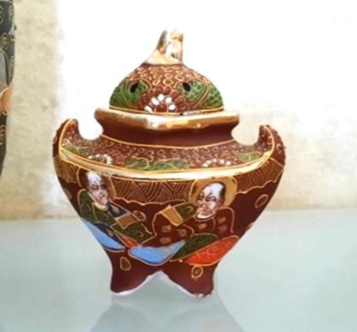 Mooi Vintage Japanse (Satsuma) porselein wierook potje, Antiek en Kunst, Curiosa en Brocante, Ophalen of Verzenden