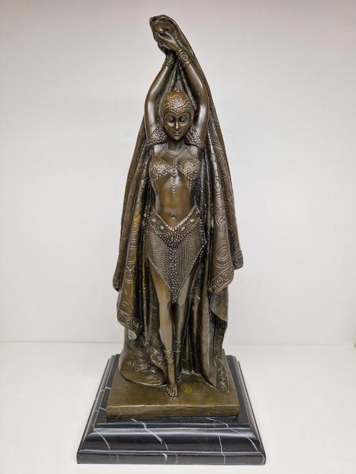 Art Deco bronzen sculptuur Antinea, D.H. Chiparus., Antiek en Kunst, Antiek | Brons en Koper, Brons, Ophalen of Verzenden