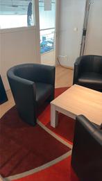 Stoel / zetel in zwart imitatieleder, Huis en Inrichting, Ophalen, Kunststof, Gebruikt, Zwart