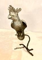 Cacatoès, bronze argenté, perroquet, calopsitte, Antiquités & Art, Antiquités | Bronze & Cuivre, Bronze, Enlèvement ou Envoi
