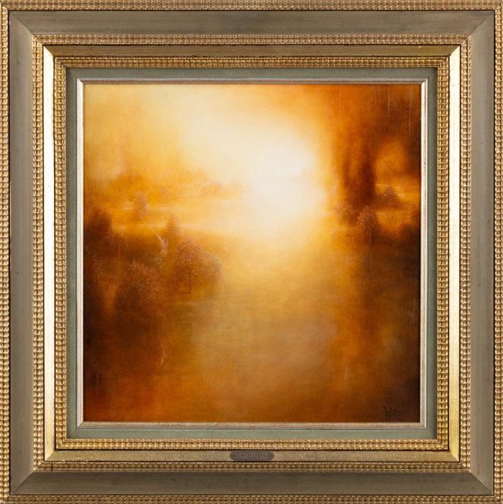 "Magisch landschap" - Jean-Marie Butaye (1945), Antiek en Kunst, Kunst | Schilderijen | Modern, Ophalen of Verzenden