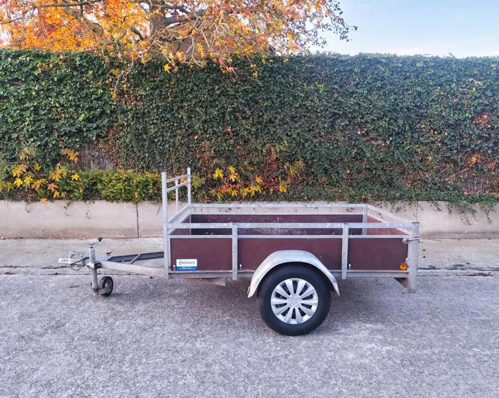 Enkelas 750kg 130x200cm  <<perfecte staat>>, Auto diversen, Aanhangers en Bagagewagens, Zo goed als nieuw, Ophalen