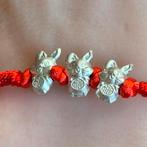 Armband van puur S999 zilver met konijnenmotief, Ophalen of Verzenden, Zo goed als nieuw, Zilver, Zilver