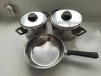 Set van 2 potten en 1 pan Demeyere Silvinox 18/10, Ophalen, Inox, Gebruikt, Keramische plaat