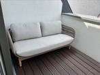 3-zit loungebank CATALINA - Beige/acaciahout, Tuin en Terras, Ophalen