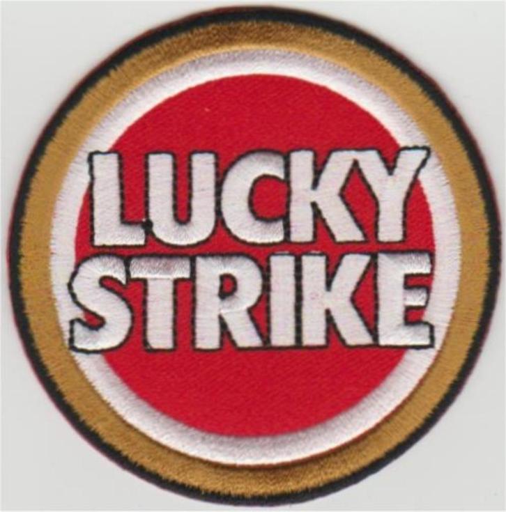 Lucky Strike stoffen opstrijk patch embleem #3, Motoren, Accessoires | Stickers, Verzenden