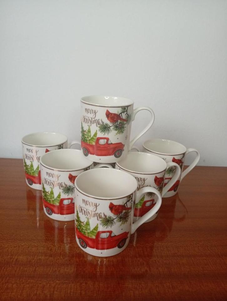 7 nieuwe kerstmokken, Diversen, Kerst, Nieuw, Ophalen of Verzenden