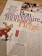 Les 100 ans de Tintin coupure, Comme neuf, Tintin, Image, Affiche ou Autocollant, Enlèvement ou Envoi