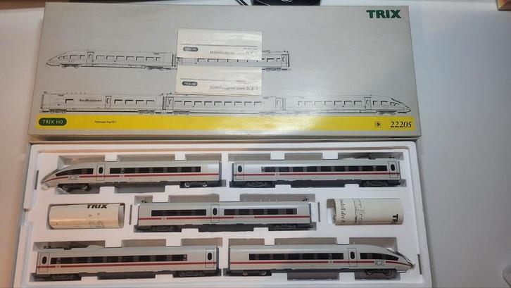 Trein ICE 3 Trix 22205 - HO - 5 stuks - ZELDZAAM!, Hobby en Vrije tijd, Modeltreinen | H0, Nieuw, Treinset, Gelijkstroom, Trix
