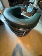 Fauteuil Zanotta en cuir vert., Ophalen, Gebruikt, Leer