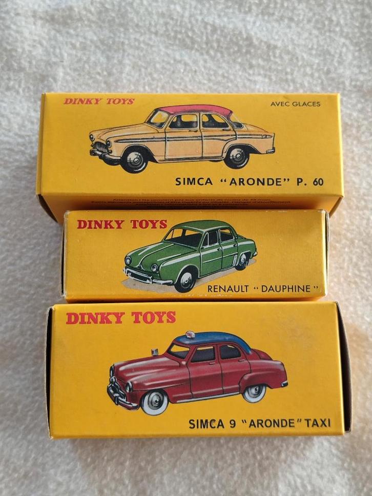 Lot nr. 7 _ Dinky Atlas (2 Simca + 1 Renault), Hobby en Vrije tijd, Modelauto's | 1:43, Zo goed als nieuw, Auto, Dinky Toys, Ophalen of Verzenden