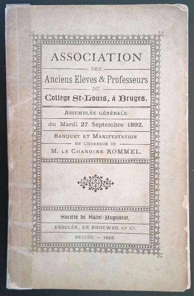 Collège St. Louis à BRUGES 1892, Antiquités & Art, Antiquités | Livres & Manuscrits, Enlèvement ou Envoi