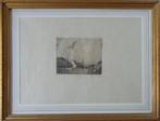 DIRK BAKSTEEN / DORPSZICHT KEMPEN / ZW-W ETS / 33x43cm KADER, Antiek en Kunst, Kunst | Etsen en Gravures, Ophalen of Verzenden