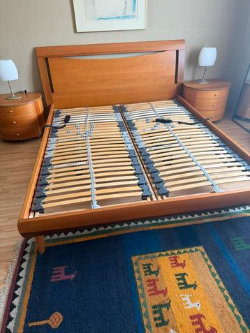 Lit en bois 160/200 sans matelas, Brun, Enlèvement, Bois, Deux personnes