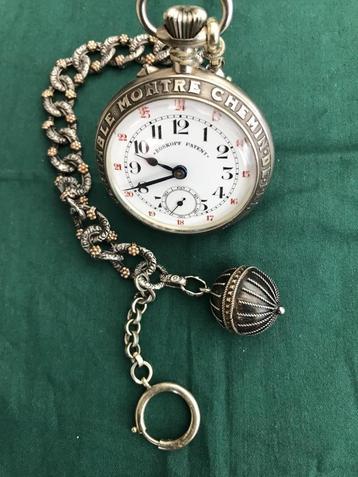Roskopf Patent Zakhorloge Met Zilver Ketting beschikbaar voor biedingen