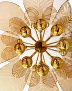 Vintage smoked leaves plafondlamp, Niet ingevuld, Mid century modern, Niet ingevuld, Ophalen of Verzenden