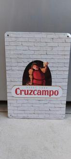 Panneau publicitaire en métal Cruzcampo, Collections, Marques de bière, Panneau, Plaque ou Plaquette publicitaire, Envoi, Neuf