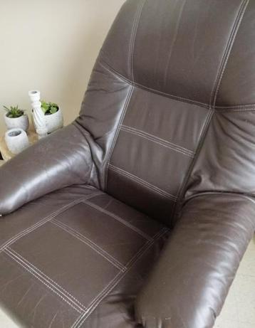 Lederen bruine relax zetel van Deens merk Verikon beschikbaar voor biedingen