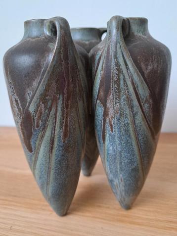 Vase Denbac de trois amphores, art nouveau, 1910