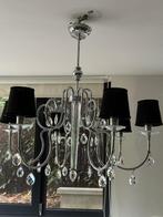 Murano-kristallen kroonluchterophanging 6 zwart lampenkappen, Ophalen, Zo goed als nieuw, Glas