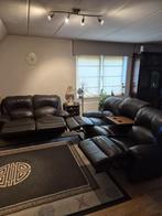 Eiken eetkamer in kerselaar + Lederen salon met 4x relax, Huis en Inrichting, Ophalen, Gebruikt