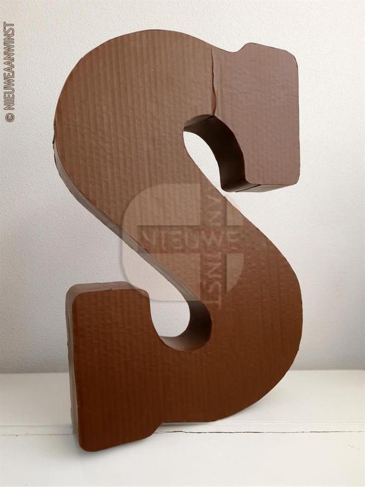 Authentieke Jamin melk chocoladeletter ‘S’ Sinterklaas 50cm, Diversen, Sinterklaas, Verzenden