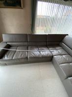 lederen zetels grijs, Huis en Inrichting, Zetels | Complete zithoeken, Ophalen, Gebruikt