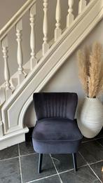 Zwart velours fauteuil, Huis en Inrichting, Ophalen, Zo goed als nieuw