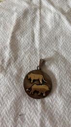 Een oude hanger met leeuwen horoscoop? Zilver met goud, Handtassen en Accessoires, Met hanger, Gebruikt, Ophalen of Verzenden