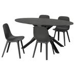 Table et 4 chaises, noir marbré/anthracite Ikea, Enlèvement, Noir