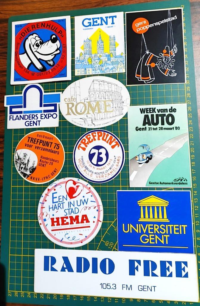Lot 11x stickers over Gent, Verzamelen, Stickers, Ophalen of Verzenden