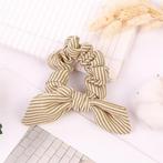 Vintage scrunchie goud met witte strepen, Ophalen of Verzenden, Nieuw