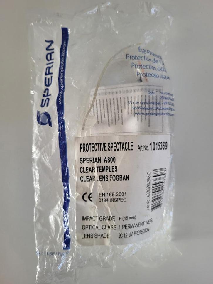 veiligheidsbril Sperian A800 eye safety protective glasses, Doe-het-zelf en Bouw, Veiligheidsbrillen, Nieuw, Ultraviolet, Ophalen of Verzenden