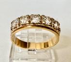 Prachtige ring 18krt goud/ 5 diamanten tot 1.00ct/ maat 19mm, Femme ou Homme, Or, Avec pierre précieuse, 19 à 20