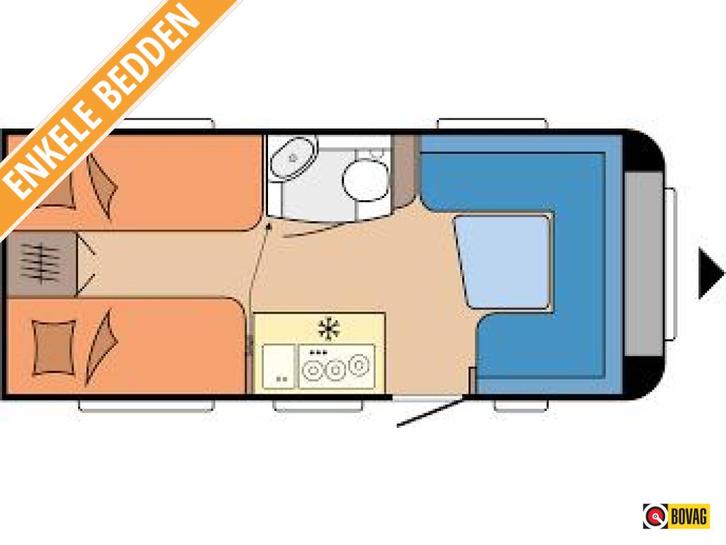 Hobby De Luxe 460 LU, Caravanes & Camping, Caravanes, jusqu'à 4, 1000 - 1250 kg, Banquette en rond, Hobby, 2 lits séparés, Lit dans la longueur
