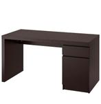 IKEA malm zwartbruin bureau, Huis en Inrichting, Bureaus, Ophalen, Gebruikt, Bureau
