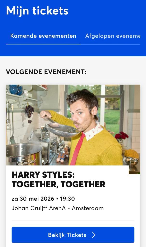 1 ticket zitplaats Harry Styles zaterdag 30/05/2026, Tickets & Billets, Événements & Festivals, Une personne
