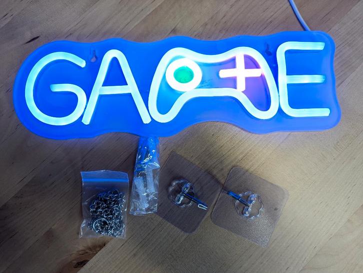 LED Neon mural USB - Game - 30x12cm, Collections, Marques & Objets publicitaires, Neuf, Table lumineuse ou lampe (néon), Enlèvement ou Envoi
