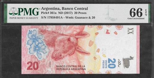 Argentinië - 20 Pesos 2017 - Pick 361a - PMG 66 EPQ, Postzegels en Munten, Bankbiljetten | Amerika, Los biljet, Zuid-Amerika, Ophalen of Verzenden