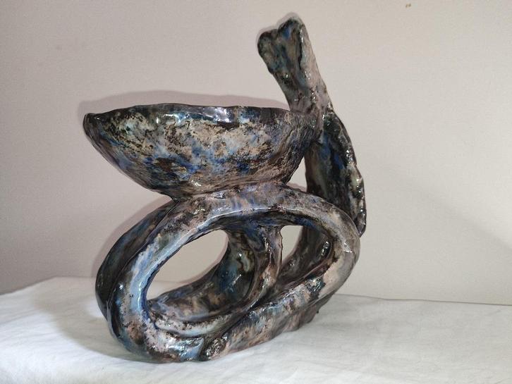 Vintage aardewerk sculptuur - gesigneerd - strebelle??, Antiek en Kunst, Antiek | Keramiek en Aardewerk, Ophalen of Verzenden