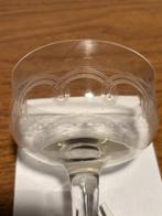 2 Gegravuurde champagne  kristallen glazen, Antiek en Kunst, Ophalen