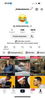 Tiktok account 45k volgers, Enlèvement ou Envoi