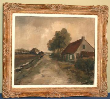 Schilderij olie op doek - Gesigneerd beschikbaar voor biedingen