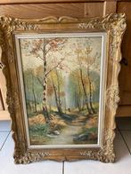 Schilderij landschap het bos met personage vintage H.Malick, Antiek en Kunst, Ophalen