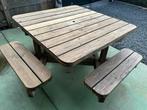 Banc de pique-nique 8 personnes, Jardin & Terrasse, Enlèvement, Comme neuf, Carré, Bois
