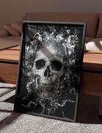 XXL Glasschilderij | Metallic Silver Skull - 6 sizes, Oorspronkelijke maker, Verzenden, Nieuw, 125 cm of meer