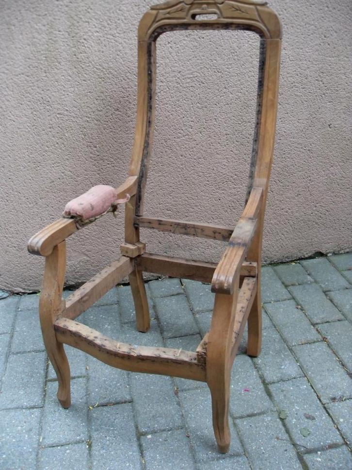Zeer zeldzame fauteuil Voltaire (18e-eeuws padenhout), Antiek en Kunst, Antiek | Meubels | Stoelen en Sofa's, Ophalen