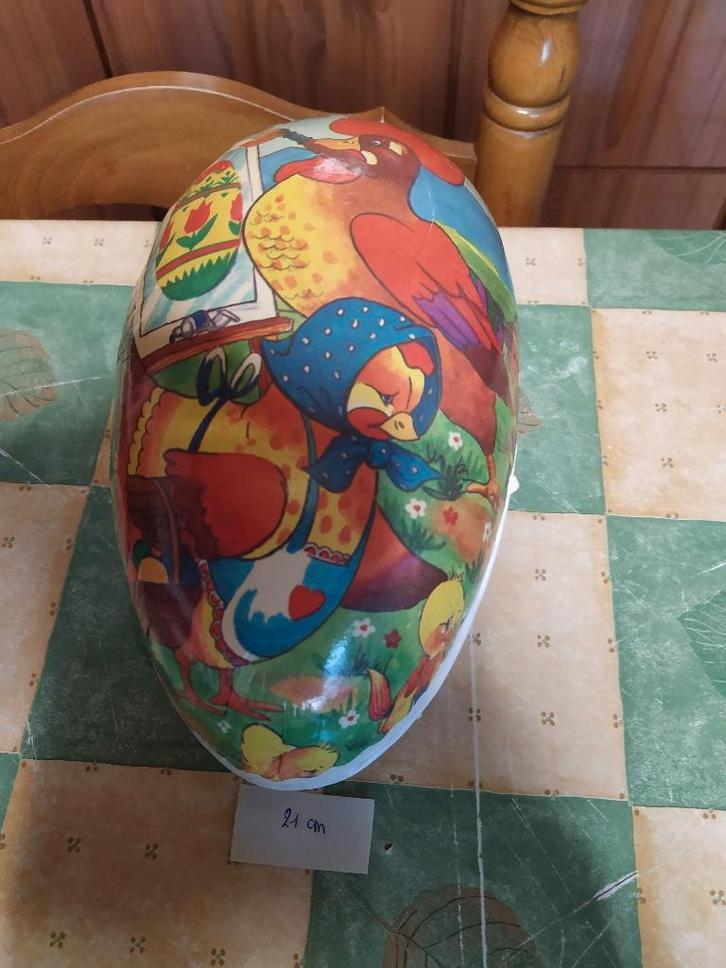 vintage papier marché paaseieren 21 cm nog 1 stuk, Diversen, Pasen, Ophalen of Verzenden